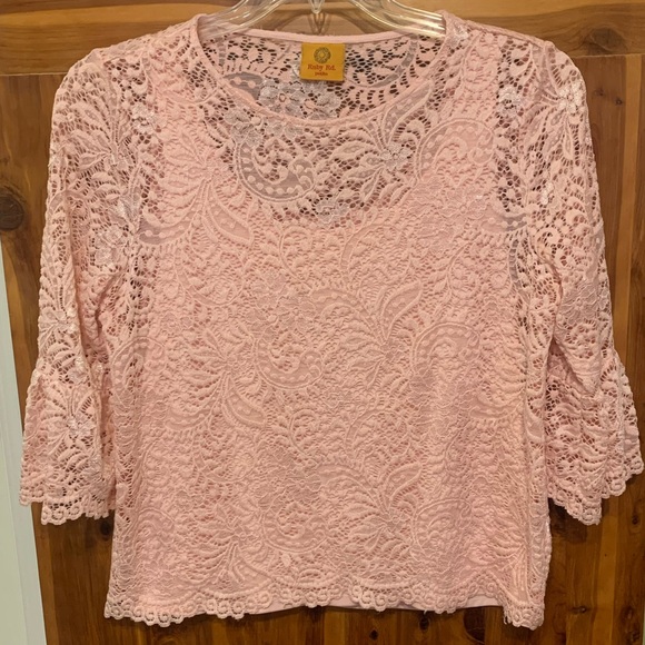 Ruby Rd. Petite Tank with Lace Overlay - Picture 2 of 6